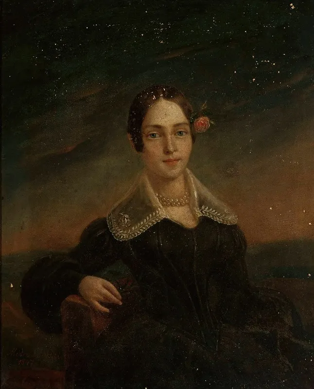 Portrait Of A Young Woman 82 Wall Art by Ambroży Mieroszewski - High-Resolution Digital Print