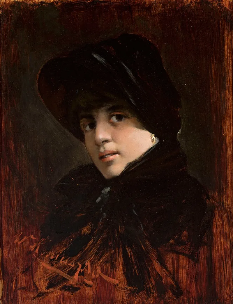 Portrait Of A Young Woman In A Hat
