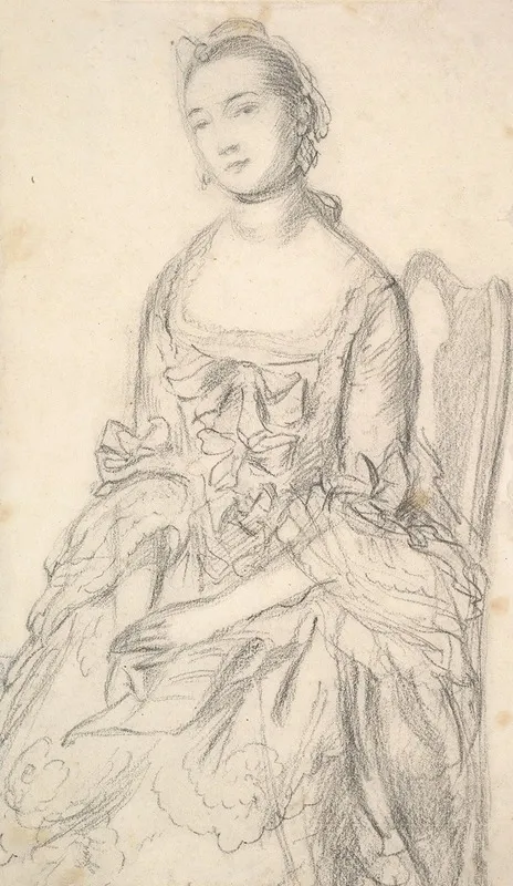 Portrait Of A Young Woman Seated Wall Art by Thomas Gainsborough - High-Resolution Digital Print