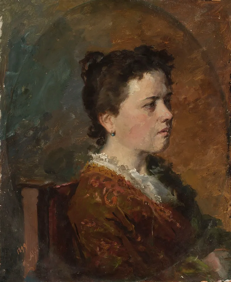 Portrait Of A Young Woman Study