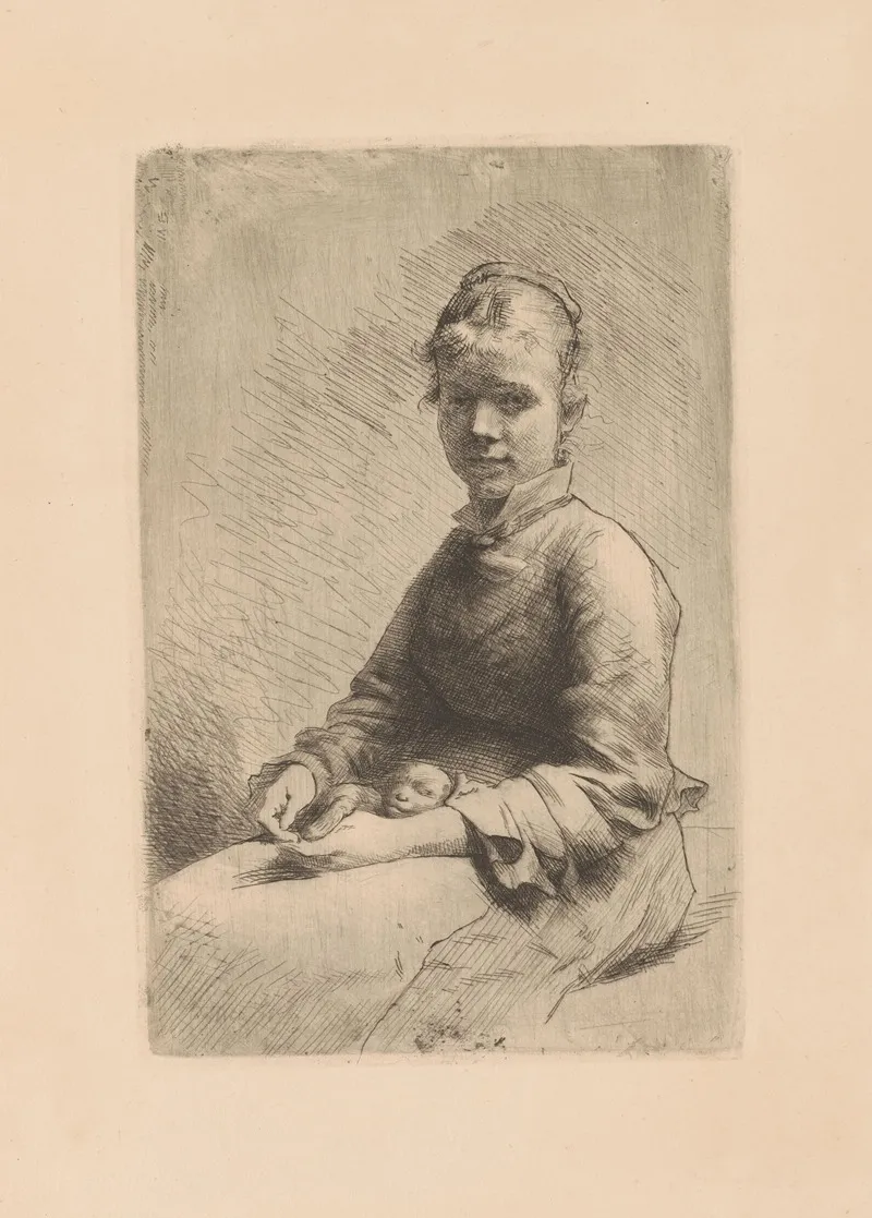 Portrait Of A Young Woman With A Dog On Her Lap Wall Art by Adrien de Witte - High-Resolution Digital Print