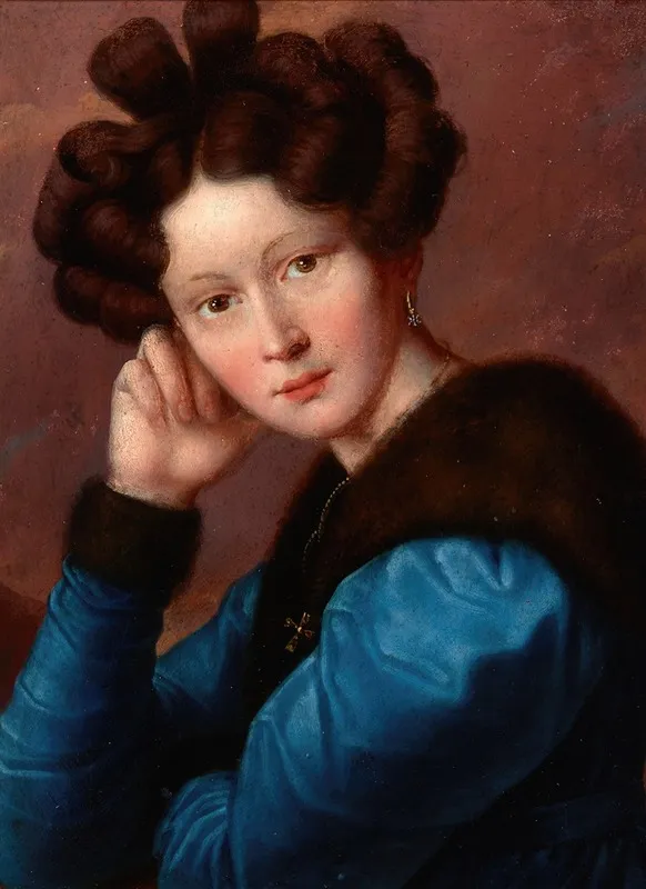 Portrait Of Aleftyna Goscimska Nee Jerasiewicz Wall Art by Józef Oleszkiewicz - High-Resolution Digital Print