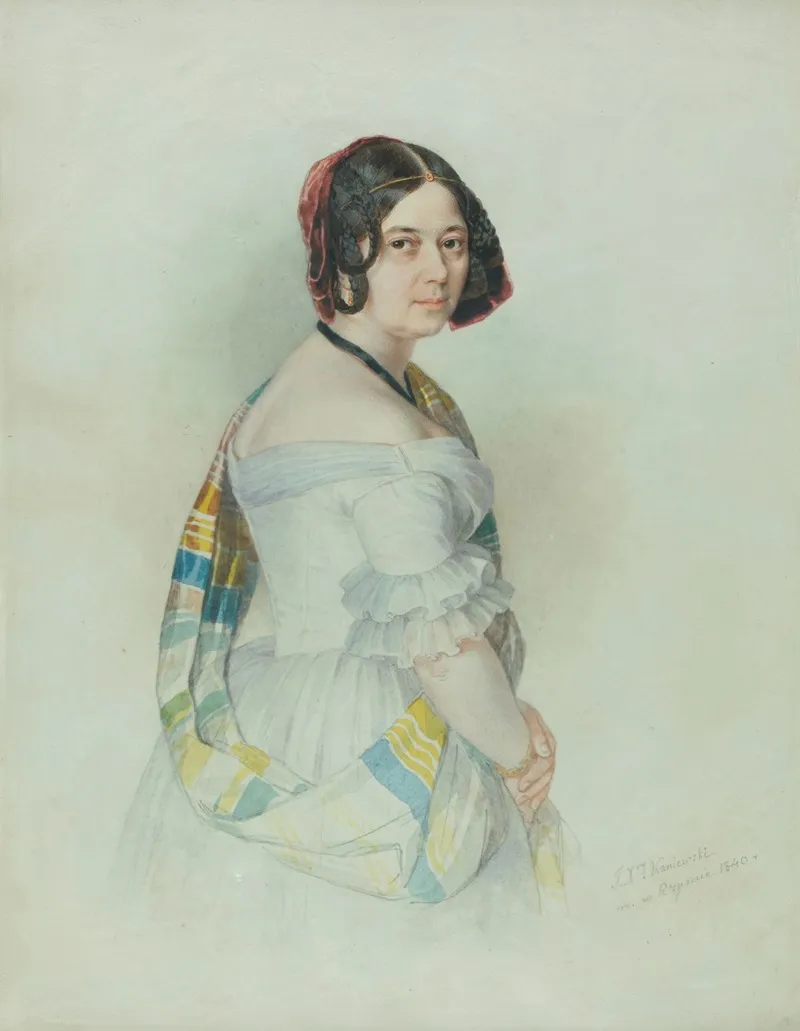 Portrait Of Aleksandra Nee Stecka Princess Michalowa Radziwill Wall Art by Ksawery Jan Kaniewski - High-Resolution Digital Print