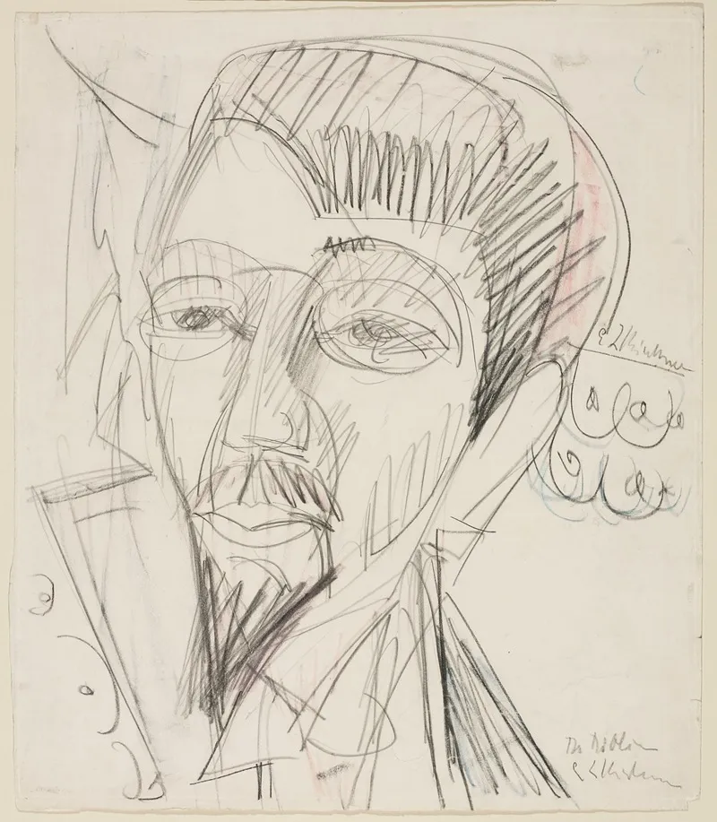 Portrait Of Alfred Doblin 2 Wall Art by Ernst Ludwig Kirchner - High-Resolution Digital Print