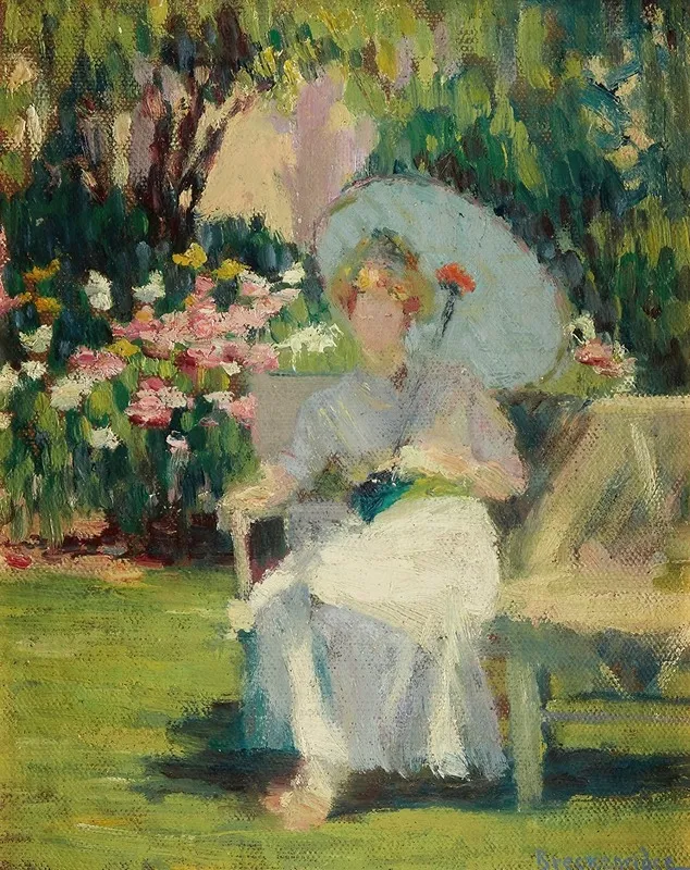 Portrait Of Alice L Riddle Kindler In The Phlox Garden