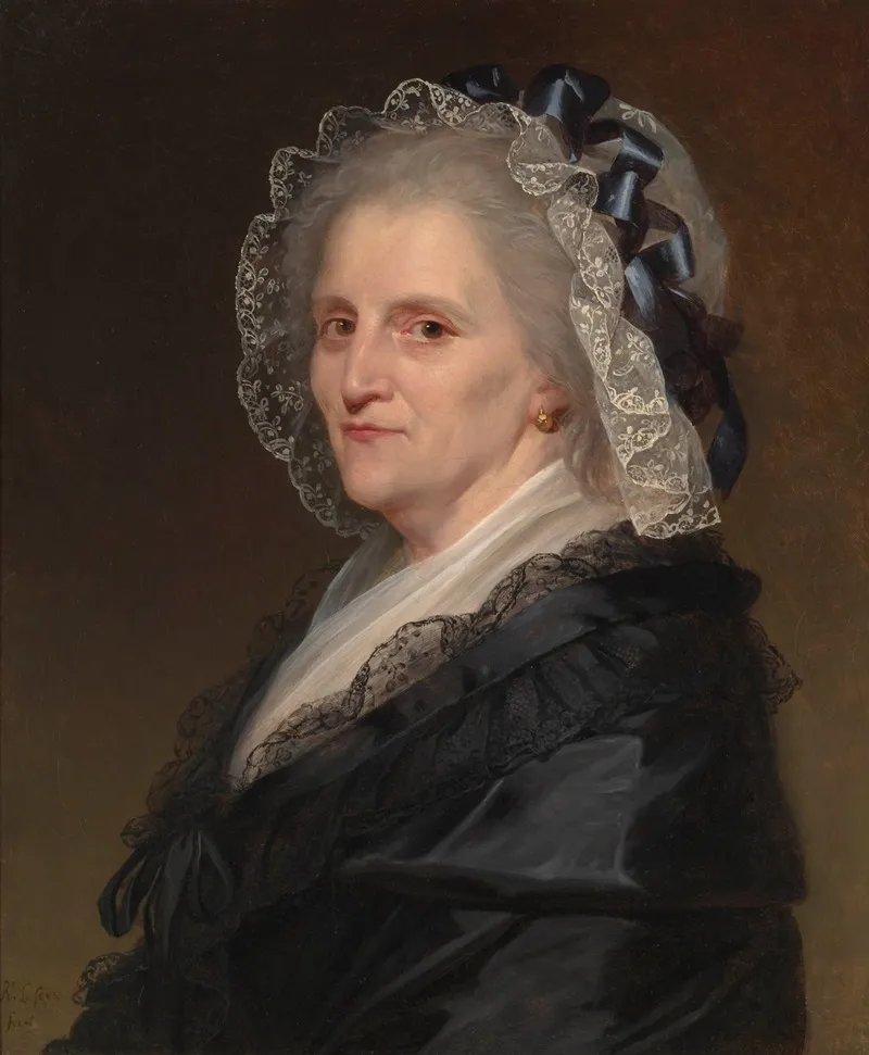 Portrait Of An Elderly Woman 7 Wall Art by Robert Jacques François Lefèvre - High-Resolution Digital Print