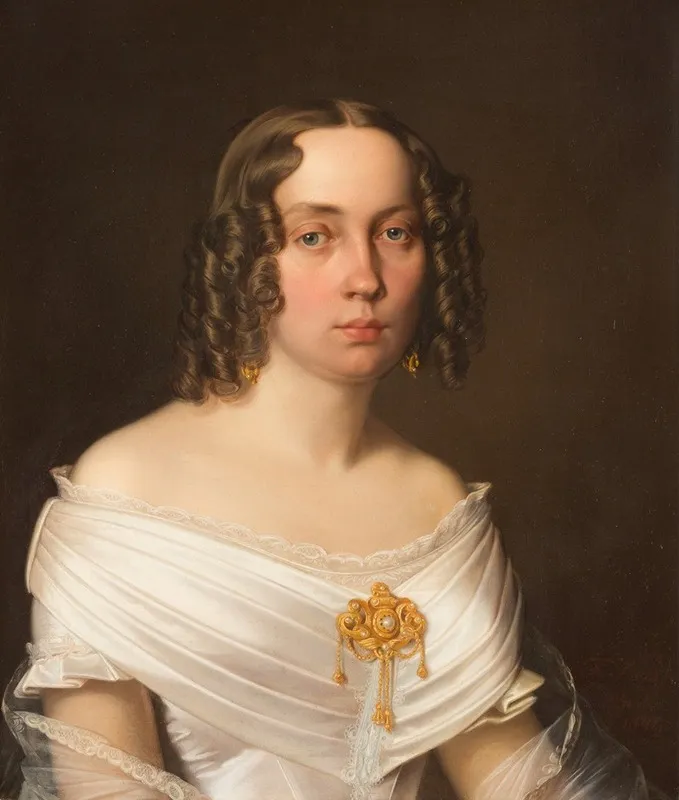 Portrait Of An Elegant Lady 6 Wall Art by Ferdinand Friedrich Wilhelm Weiss - High-Resolution Digital Print