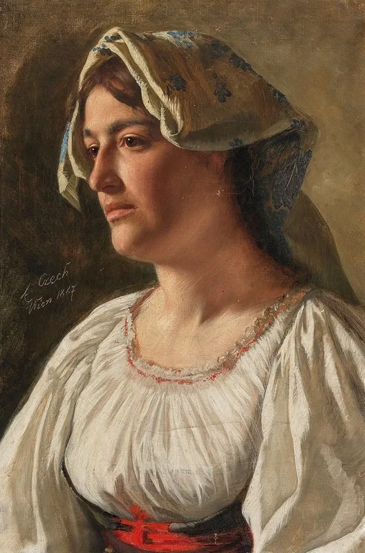 Portrait Of An Italian Woman Wall Art by Emil Czech - High-Resolution Digital Print