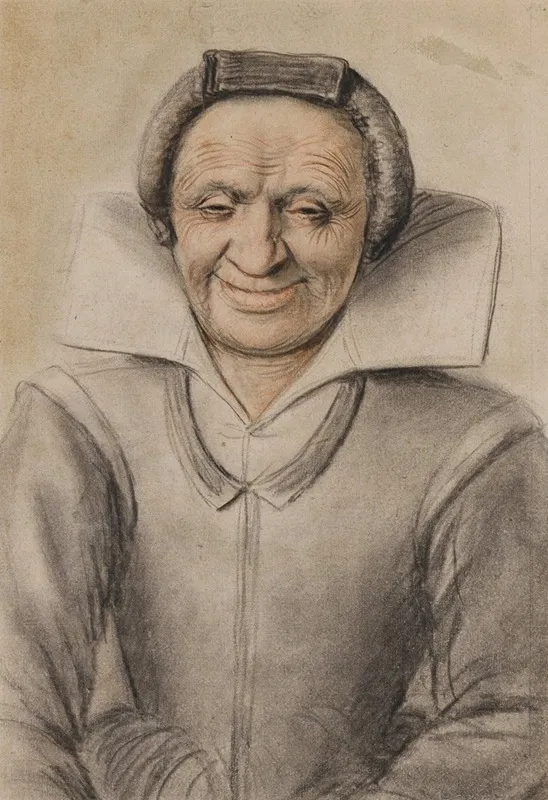Portrait Of An Old Woman Smiling Wall Art by Nicolas Lagneau - High-Resolution Digital Print
