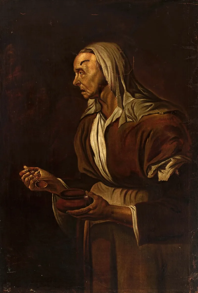 Portrait Of An Old Woman With A Bowl 2 Wall Art by Pietro Bellotti - High-Resolution Digital Print