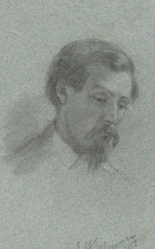 Portrait Of An Unidentified Man Sketch For Signing Of The Compact In The Cabin Of The Mayflower 2 Wall Art by Edwin White - High-Resolution Digital Print