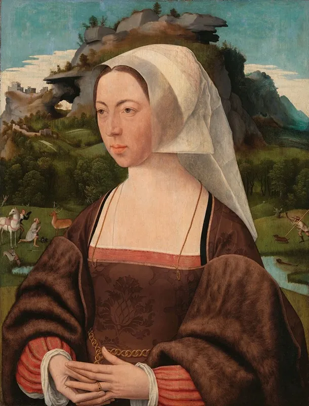 Portrait Of An Unknown Woman 2 Wall Art by Jan Jansz Mostaert - High-Resolution Digital Print