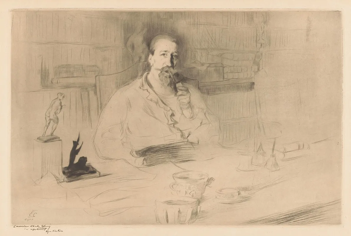 Portrait Of Anatole France Behind His Desk