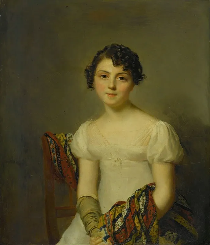 Portrait Of Andrienne Constance Bourdillon Wall Art by Firmin Massot - High-Resolution Digital Print
