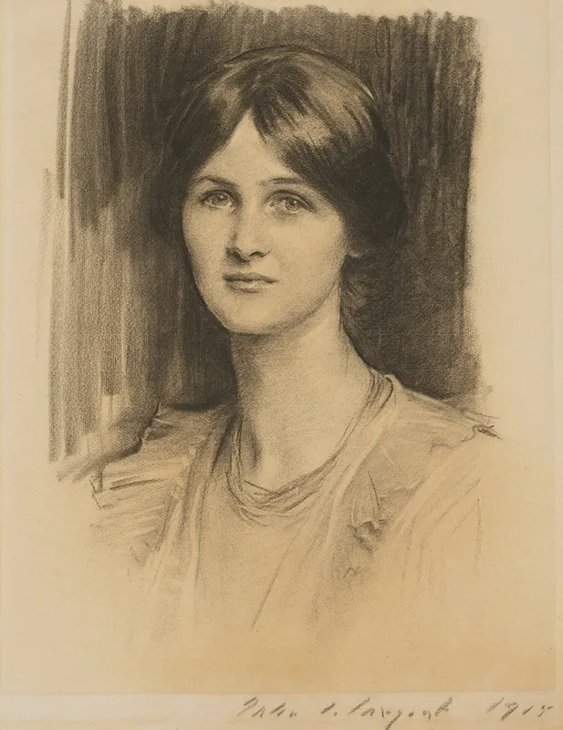 Portrait Of Angela Mcinnes Later Angela Thirkell Granddaughter Of Sir Edward Burne Jones Wall Art by John Singer Sargent - High-Resolution Digital Print