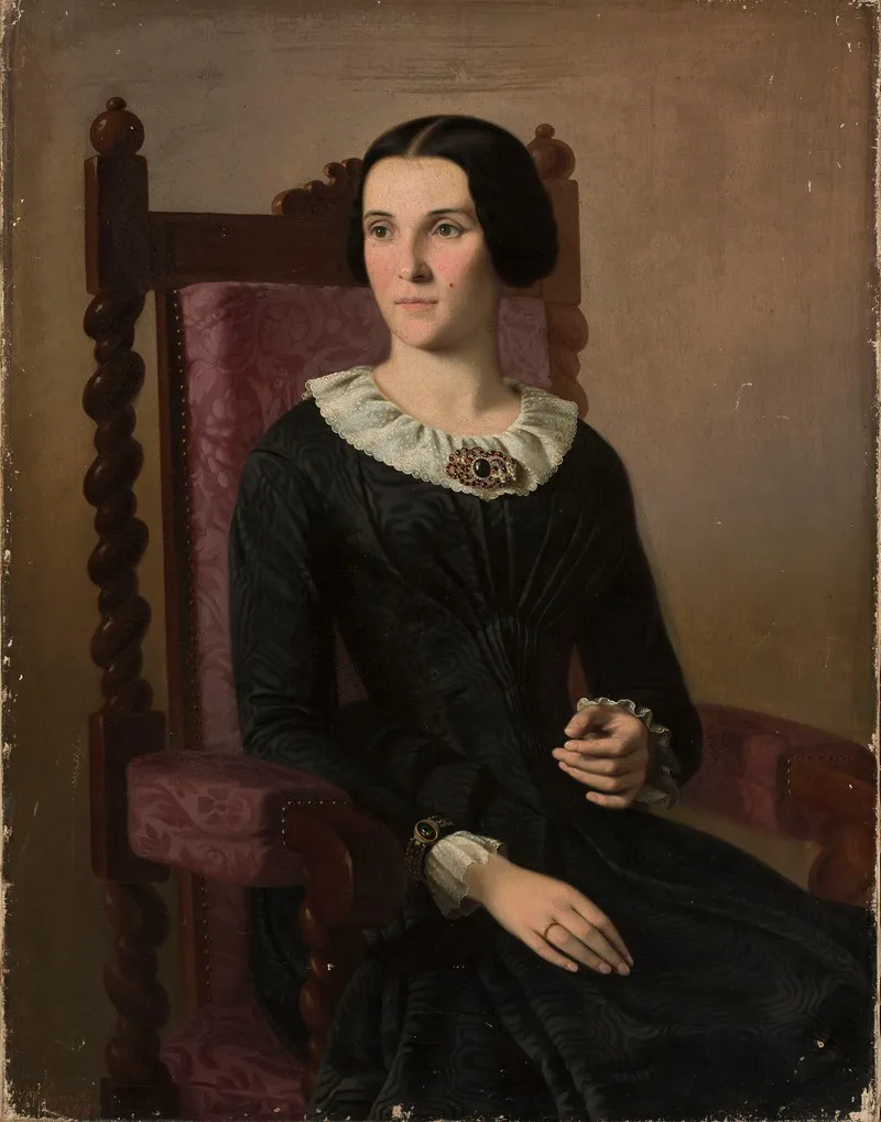Portrait Of Aniela Klekcja Nee Pawlowska Wall Art by Chojnacki Romuald - High-Resolution Digital Print