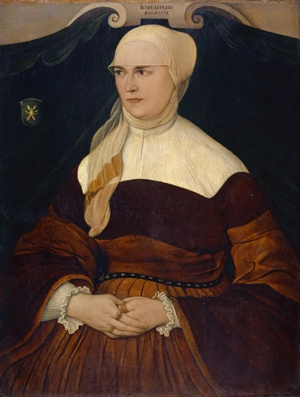 Portrait Of Anna Hungerl Wife Of The Munich Councillor Joseph Schowinger Von Wyl 2 Wall Art by Hans Mielich - High-Resolution Digital Print