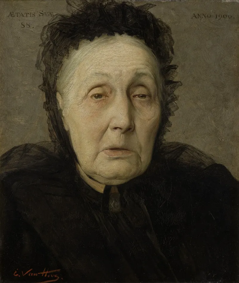 Portrait Of Anna Maria Moulaert Wall Art by Edmond Van Hove - High-Resolution Digital Print