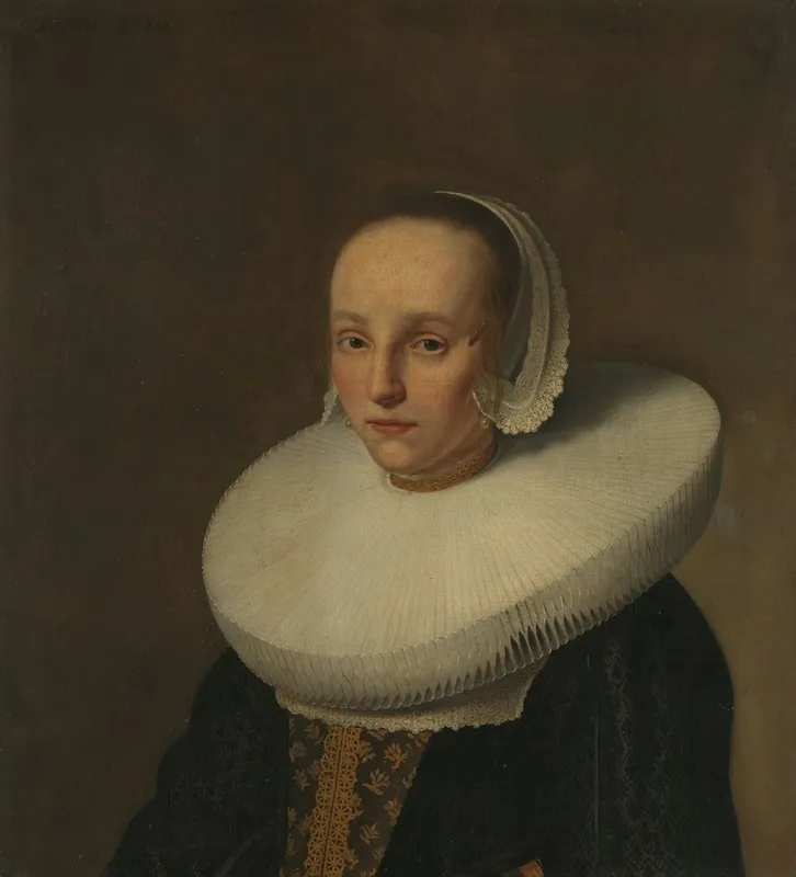 Portrait Of Anna Van Der Does 1609 1650 Wall Art by Paulus Hennekyn - High-Resolution Digital Print