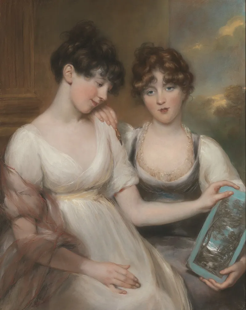 Portrait Of Anne And Maria Russell Wall Art by John Russell - High-Resolution Digital Print