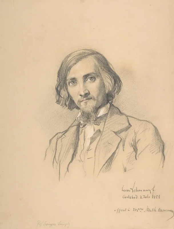 Portrait Of Anton Heinrich Springer 1825 1895 Wall Art by Henri Lehmann - High-Resolution Digital Print