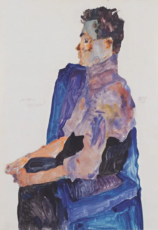 Portrait Of Anton Peschka Wall Art by Egon Schiele - High-Resolution Digital Print