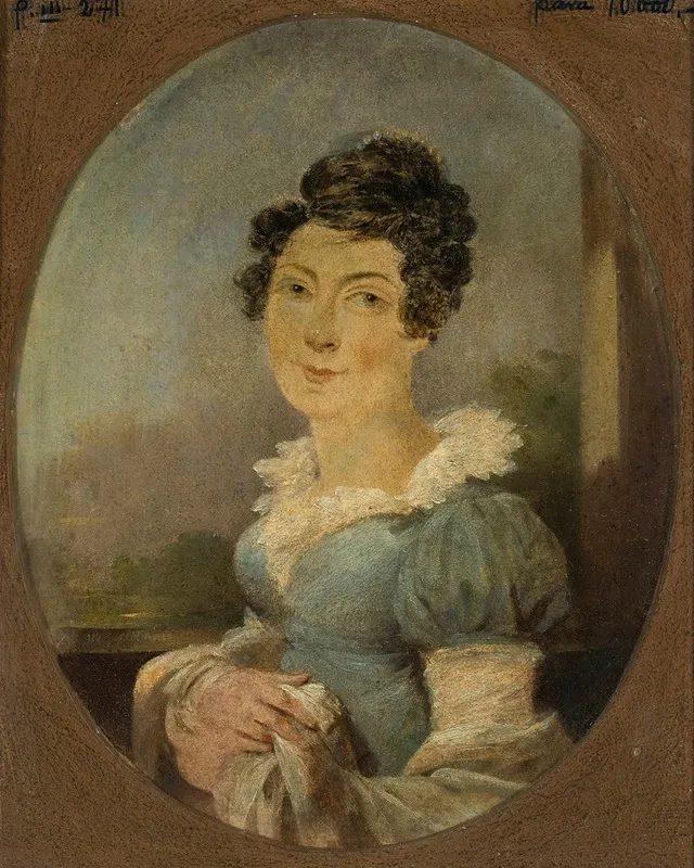 Portrait Of Antoni Erazm Makarowiczs Wife Wall Art by Aleksander Ludwik Molinari - High-Resolution Digital Print