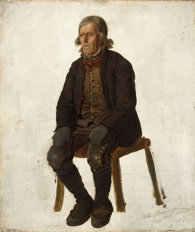 Portrait Of Asle Hermandson From Hallingdal Wall Art by Adolph Tidemand - High-Resolution Digital Print