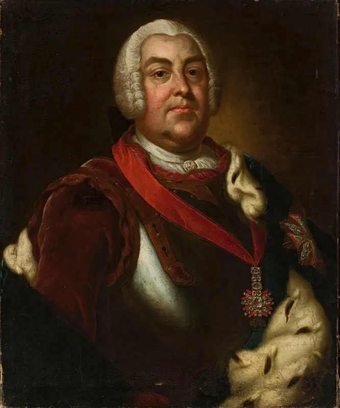 Portrait Of Augustus Iii The Saxon King Of Poland Wall Art by Christian Benjamin Müller - High-Resolution Digital Print