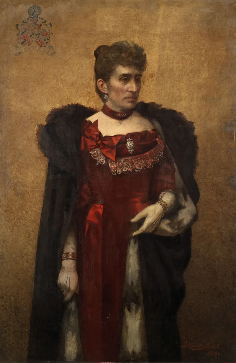 Portrait Of Baroness Marie Ludwine De Pauw Schellekens Wall Art by Louis Maeterlinck - High-Resolution Digital Print