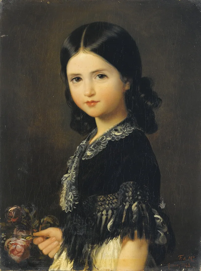 Portrait Of Beatrice Barba Y Troyse Wall Art by Federico de Madrazo y Kuntz - High-Resolution Digital Print