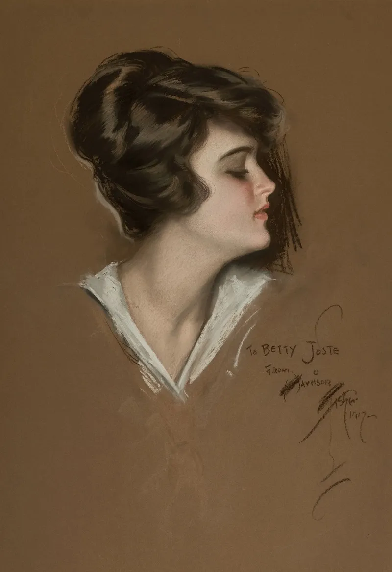 Portrait Of Betty Joste Wall Art by Harrison Fisher - High-Resolution Digital Print