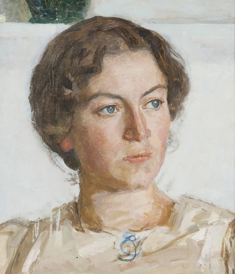 Portrait Of Bodil Faber Artist Viggo Johansens Daughter