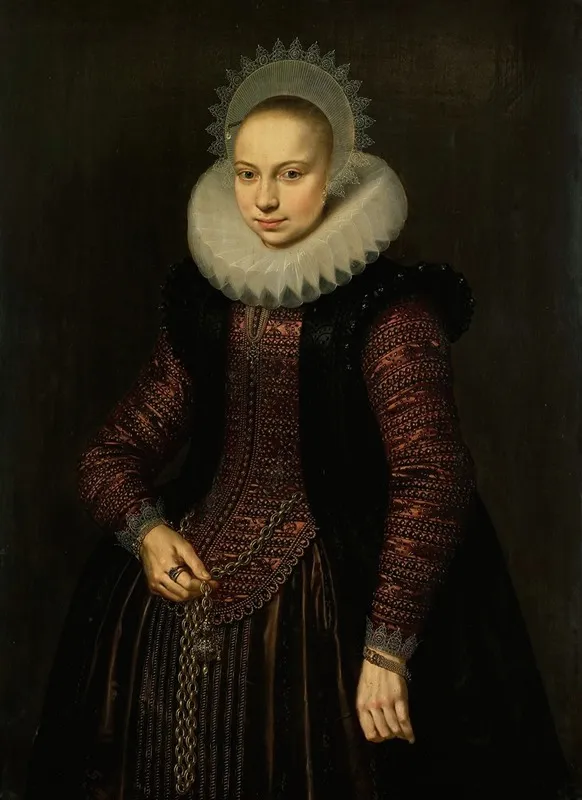 Portrait Of Brechtje Overrijn Van Schoterbosch Wall Art by Cornelis van der Voort - High-Resolution Digital Print