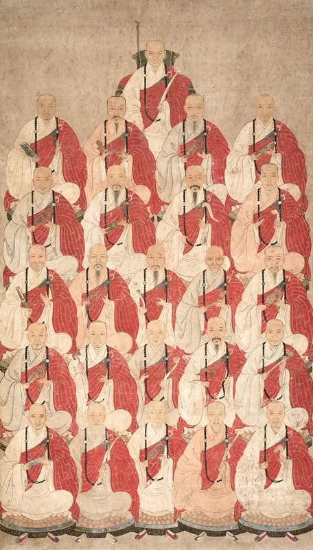 Portrait Of Buddhist Monks Of Obaku Sect Wall Art by China, Qing dynasty - High-Resolution Digital Print