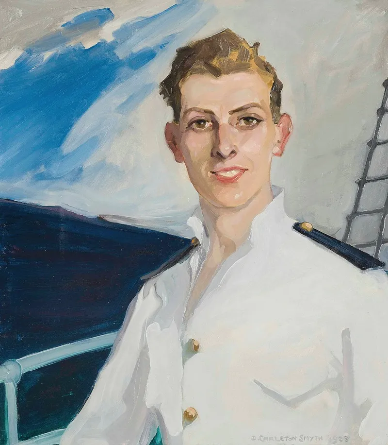Portrait Of Captain Robert H H Harris On Board The Empire Mace Wall Art by Dorothy Carleton Smyth - High-Resolution Digital Print