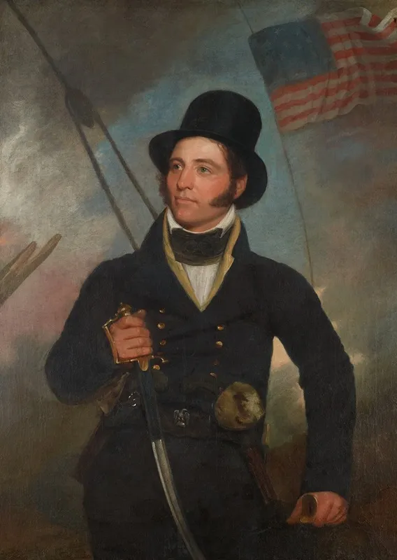 Portrait Of Captain Samuel Chester Reid Wall Art by John Wesley Jarvis - High-Resolution Digital Print