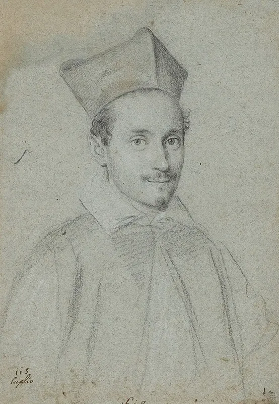 Portrait Of Cardinal Niccolo Monaldesco Wall Art by Ottavio Leoni - High-Resolution Digital Print