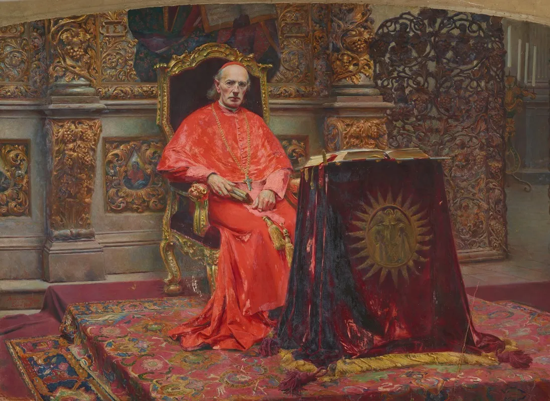 Portrait Of Cardinal Sembratowicz Wall Art by Aleksander Augustynowicz - High-Resolution Digital Print