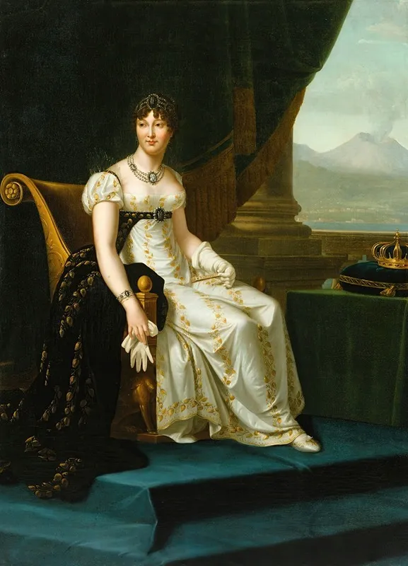 Portrait Of Caroline Bonaparte Queen Of Naples And Of The Two Sicilies Wall Art by Circle of François Gérard - High-Resolution Digital Print