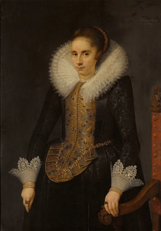 Portrait Of Catharina Fourmenois 1598 1665 Wall Art by Salomon Mesdach - High-Resolution Digital Print