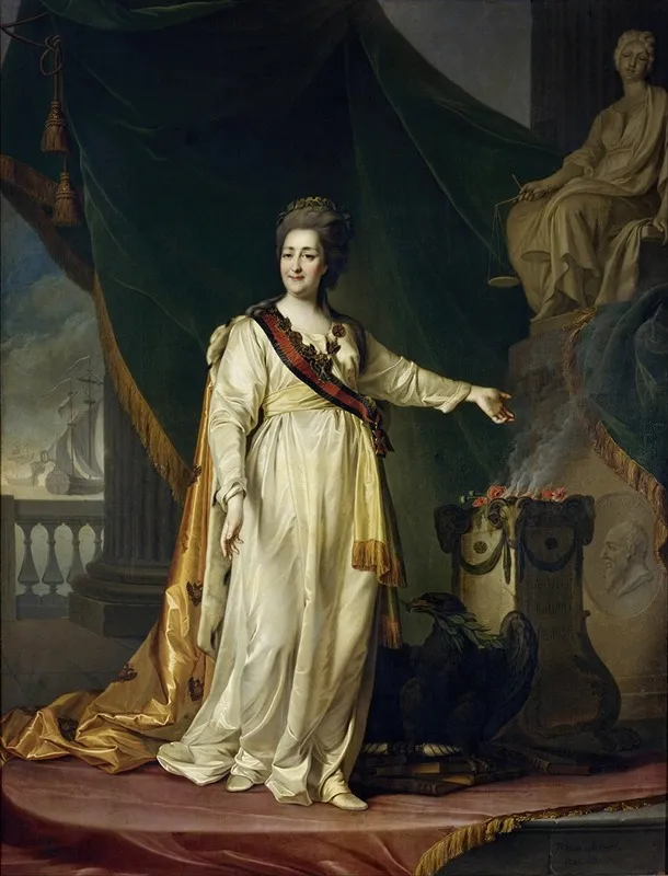 Portrait Of Catherine Ii The Legislatress In The Temple Of The Goddess Of Justice Wall Art by Dmitry Levitsky - High-Resolution Digital Print