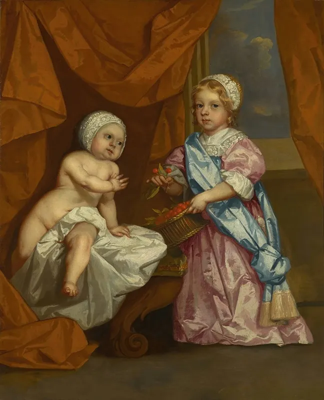 Portrait Of Charles 3rd Marquess Of Tweeddale 1667 1715 And His Brother Lord John Hay C 1668 1706 Wall Art by Circle of Sir Peter Lely - High-Resolution Digital Print
