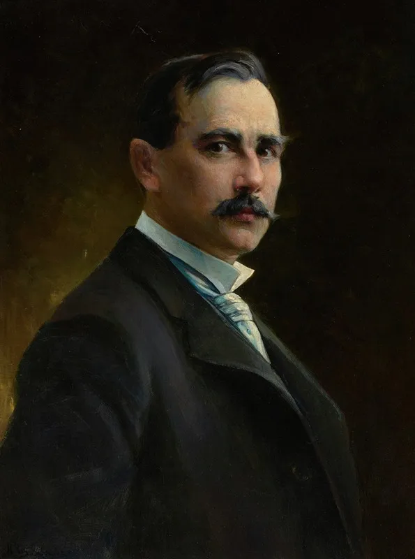 Portrait Of Charles Schreyvogel Wall Art by Henry August Schwabe - High-Resolution Digital Print