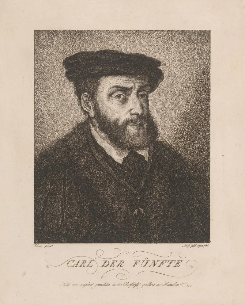 Portrait Of Charles V Of Habsburg German Emperor And King Of Spain Wall Art by Carl Ernst Christoph Hess - High-Resolution Digital Print