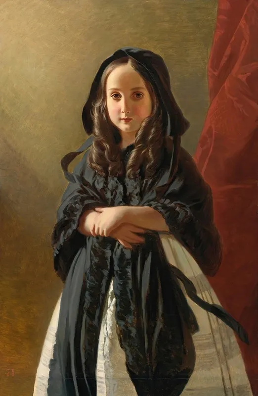 Portrait Of Charlotte Of Belgium Daughter Of King Leopold I Wall Art by Follower Of Franz Xaver Winterhalter - High-Resolution Digital Print
