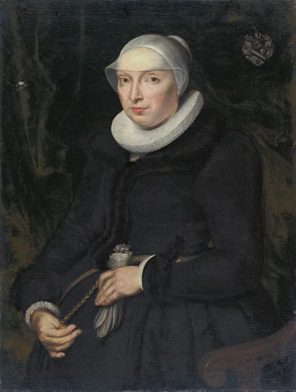 Portrait Of Chrischona Jeckelmann Wife Of Thomas Platter Ii Wall Art by Bartholomäus Sarburgh - High-Resolution Digital Print