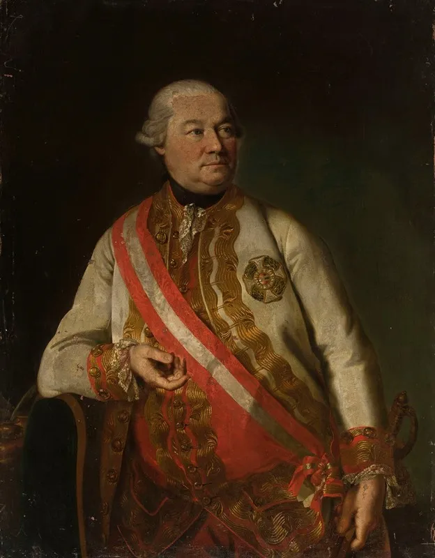 Portrait Of Count Andreas Hadik Von Futak 1710 1790 With The Star Of The Military Order Of Maria Theresa On His Breast Wall Art by Georg Weikert - High-Resolution Digital Print