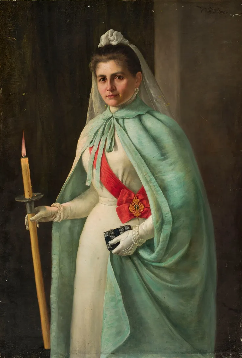 Portrait Of Countess Konstancja Cichocka Wall Art by Feliks Cichocki - High-Resolution Digital Print
