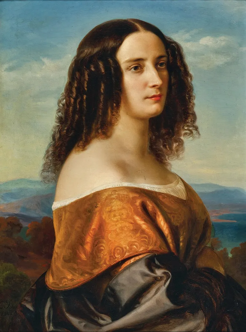 Portrait Of Countess Monts Wall Art by Carl Ferdinand Sohn - High-Resolution Digital Print